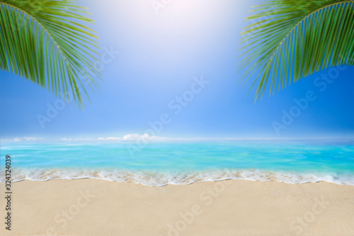 Summer beach suitable for relaxation and holidays.