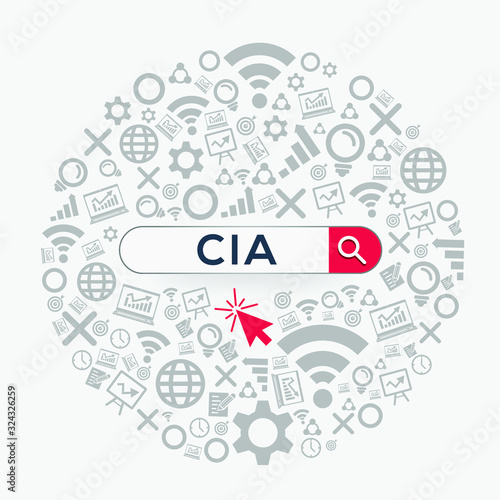 CIA mean (certified,internal,author) Word written in search bar,Vector illustration.
