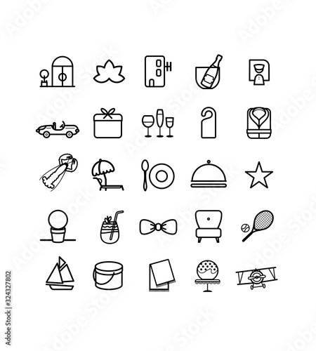Pictogramme, symboles pour hôtel de luxe
