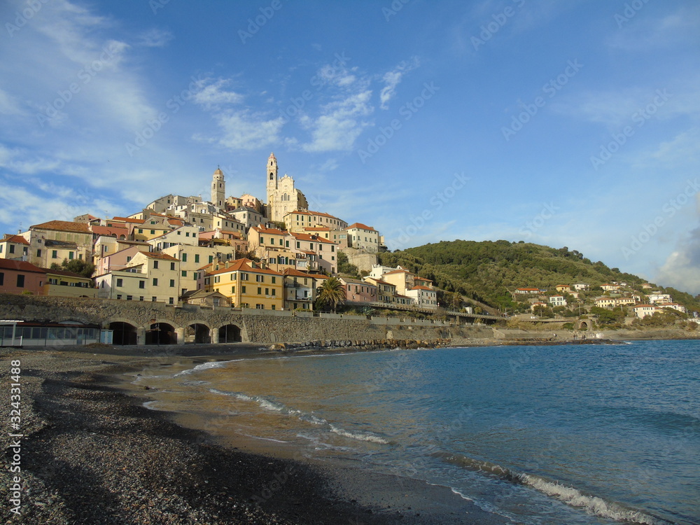 Cervo ligure, Italy – 02/13/2020: The village of Cervo on the Italian Riviera in the province of Imperia, Liguria, Italy