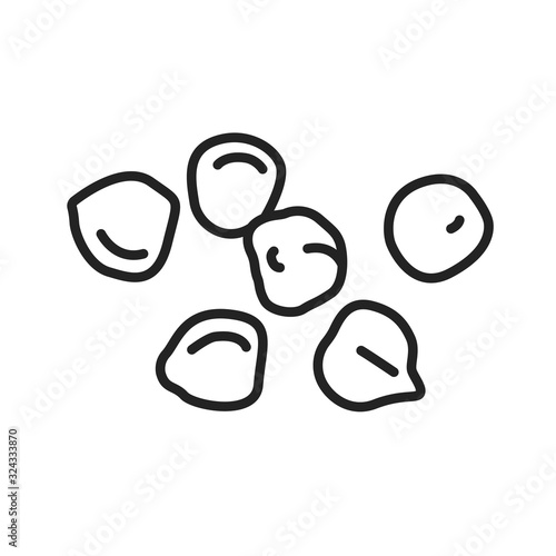 Chickpeas black line icon. Beans. Pictogram for web page, mobile app, promo. UI UX GUI design element. Editable stroke.