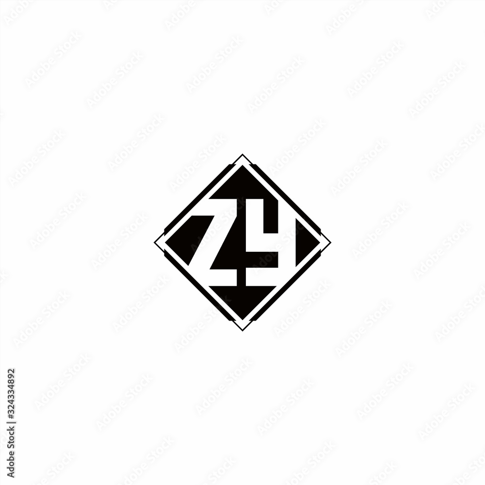 Monogram logo design with diamond square shape Monogram logo design with diamond square shape