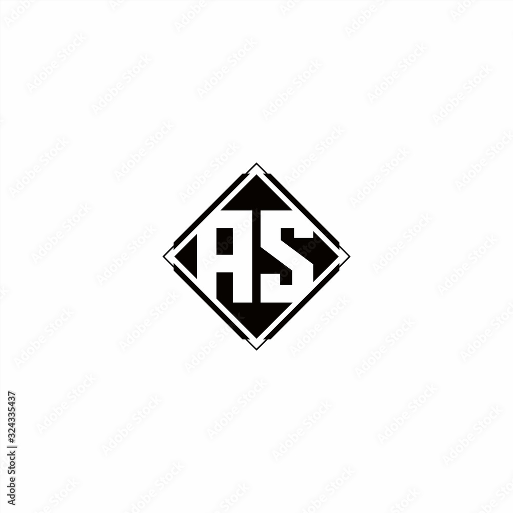 Monogram logo design with diamond square shape Monogram logo design with diamond square shape