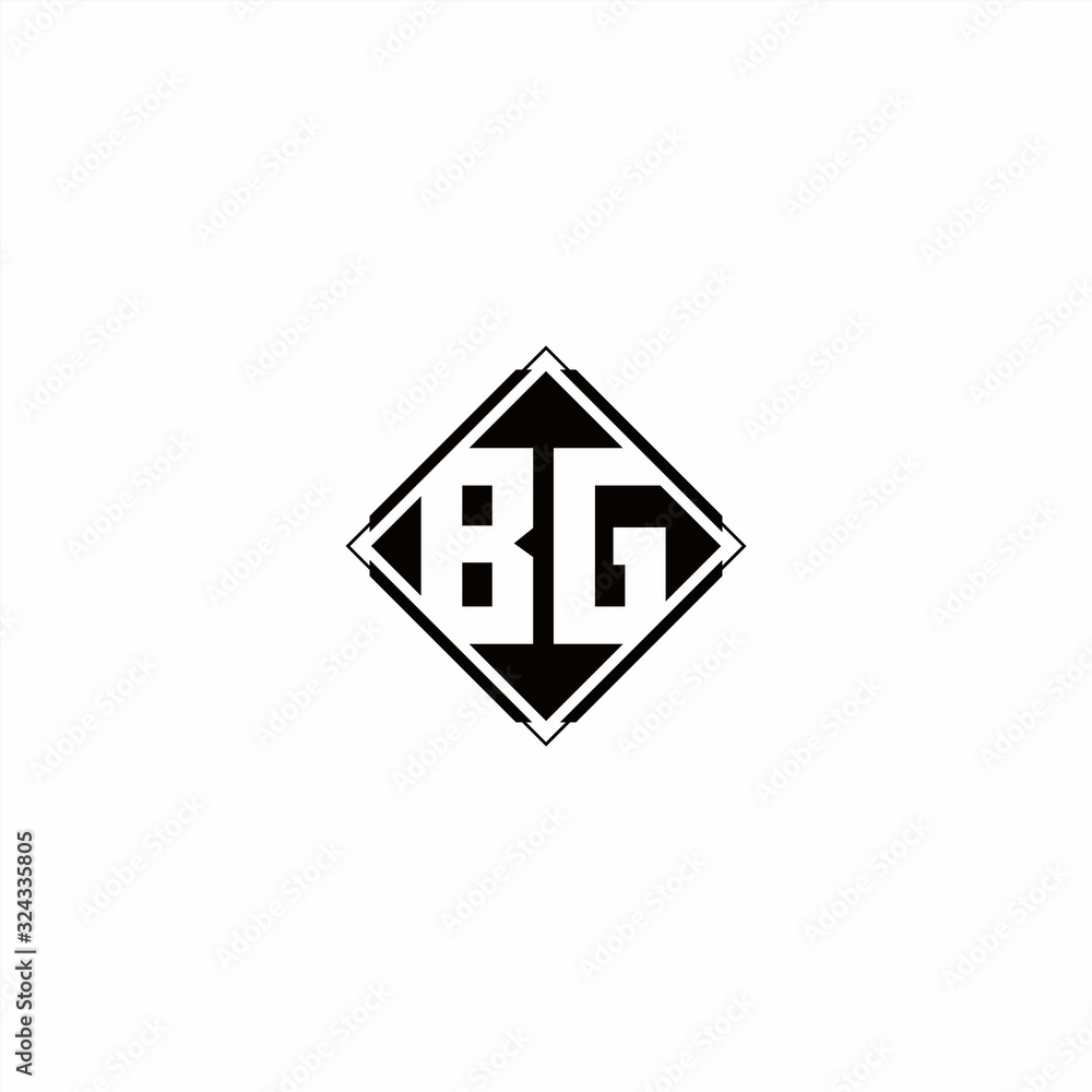 Monogram logo design with diamond square shape Monogram logo design with diamond square shape