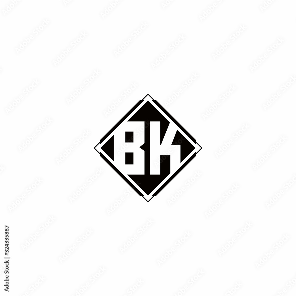 Monogram logo design with diamond square shape Monogram logo design with diamond square shape