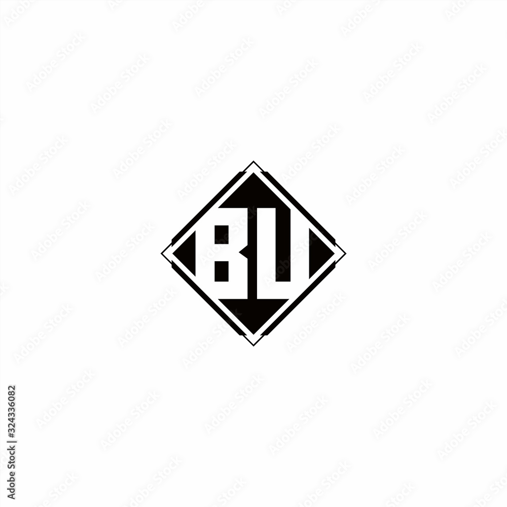 Monogram logo design with diamond square shape Monogram logo design with diamond square shape