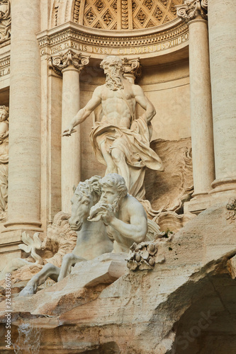 sculpture. trevi fountain in rome