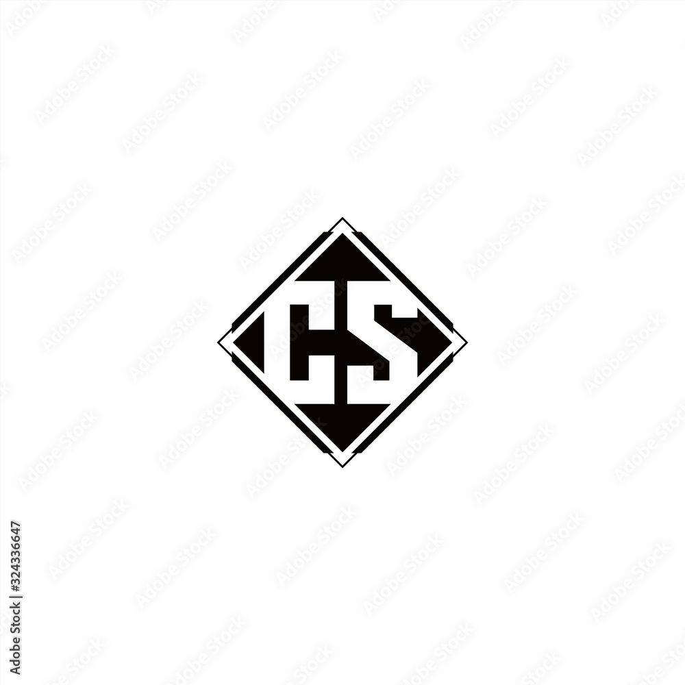 Fototapeta premium Monogram logo design with diamond square shape