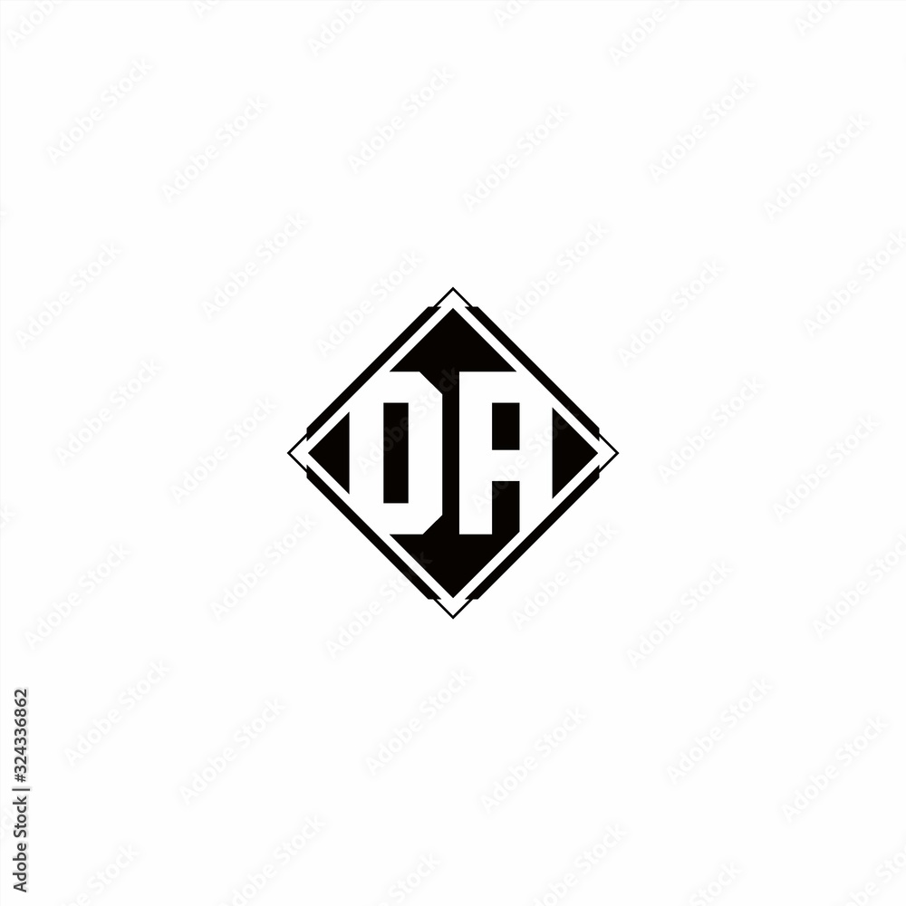 Fototapeta premium Monogram logo design with diamond square shape
