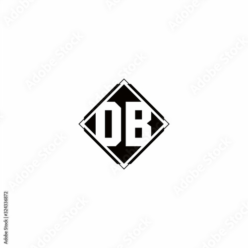 Free Download Monogram logo design with diamond square shape - GFXLoad