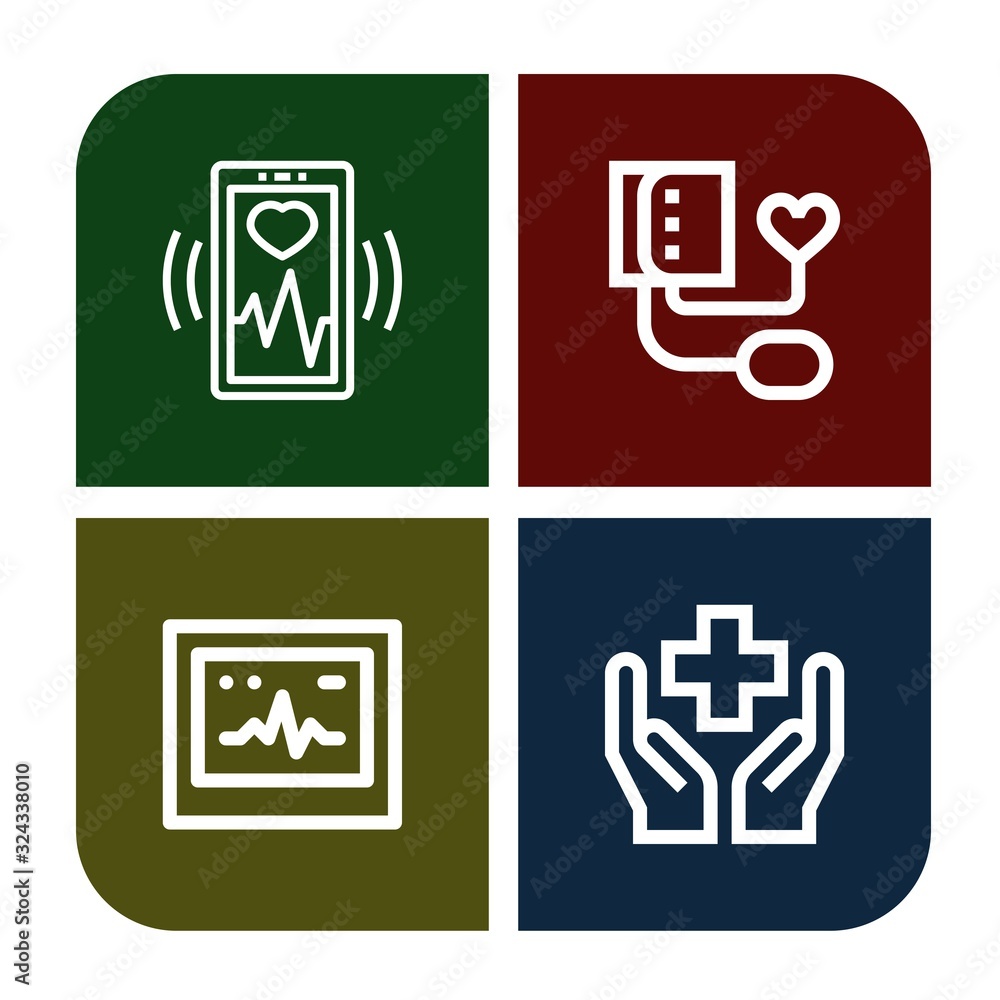 cardiology simple icons set cardiology simple icons set