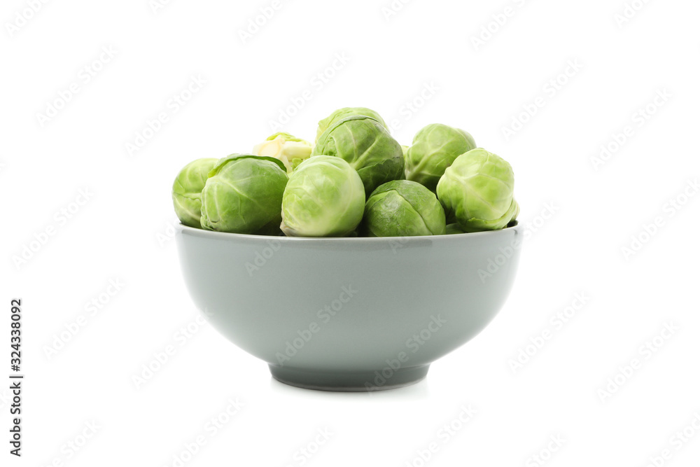 Bowl with brussels sprout isolated on white background Bowl with brussels sprout isolated on white background