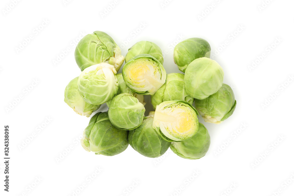 Heap of brussels sprout isolated on white background Heap of brussels sprout isolated on white background