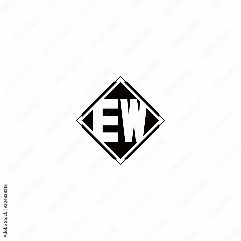 Monogram logo design with diamond square shape Monogram logo design with diamond square shape