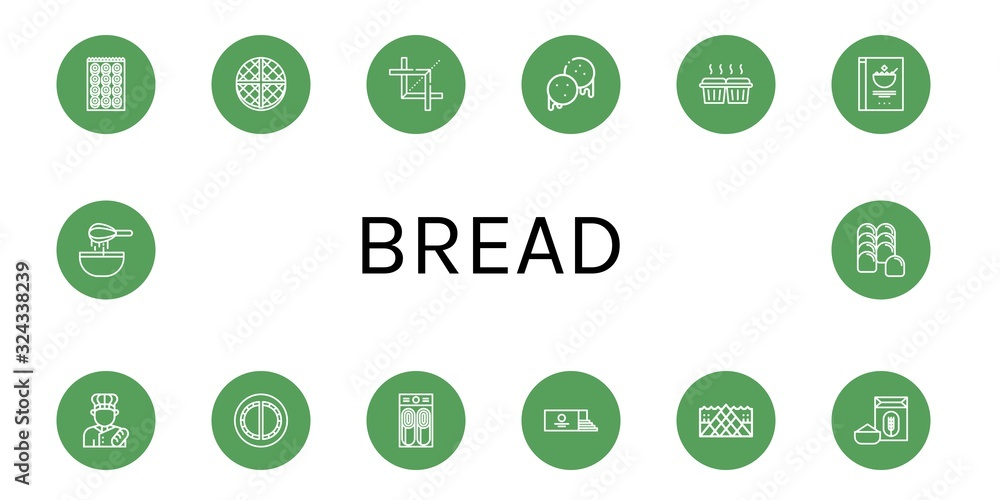 bread icon set bread icon set