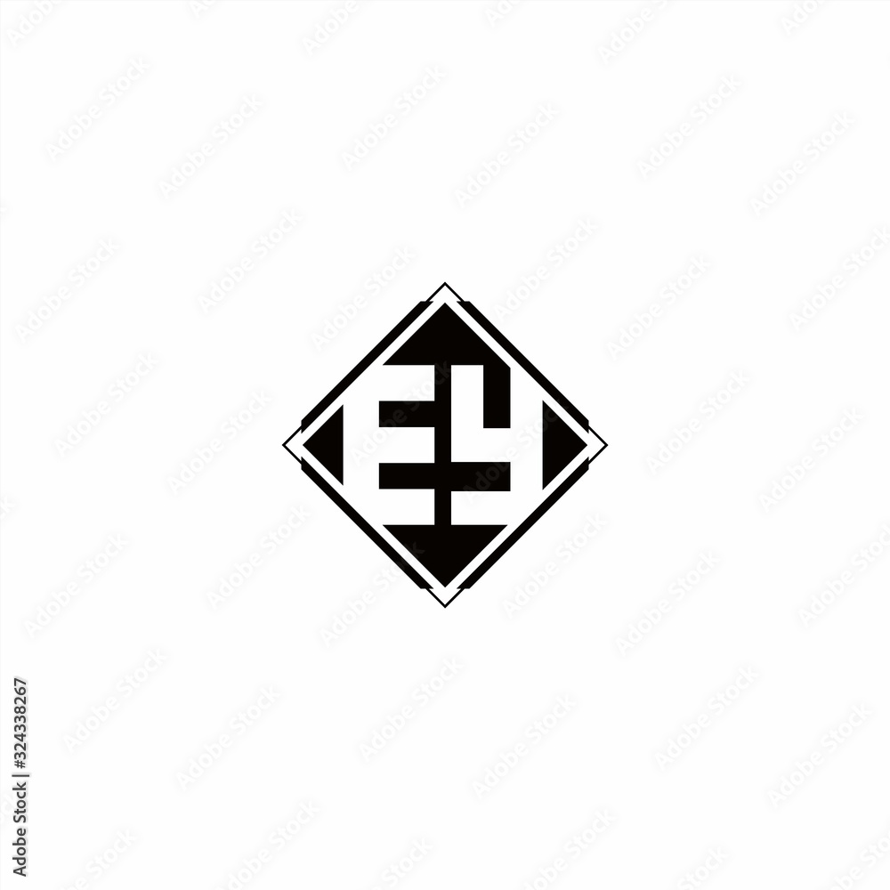 Monogram logo design with diamond square shape Monogram logo design with diamond square shape