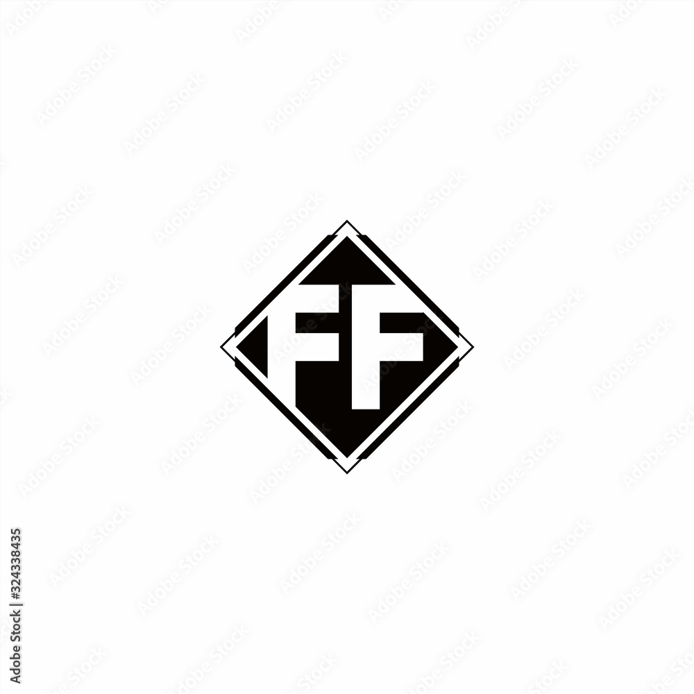 Monogram logo design with diamond square shape Monogram logo design with diamond square shape