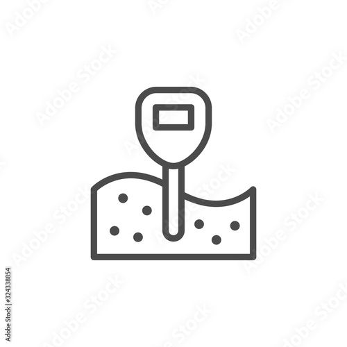 Hydrometer line outline icon and tool sign