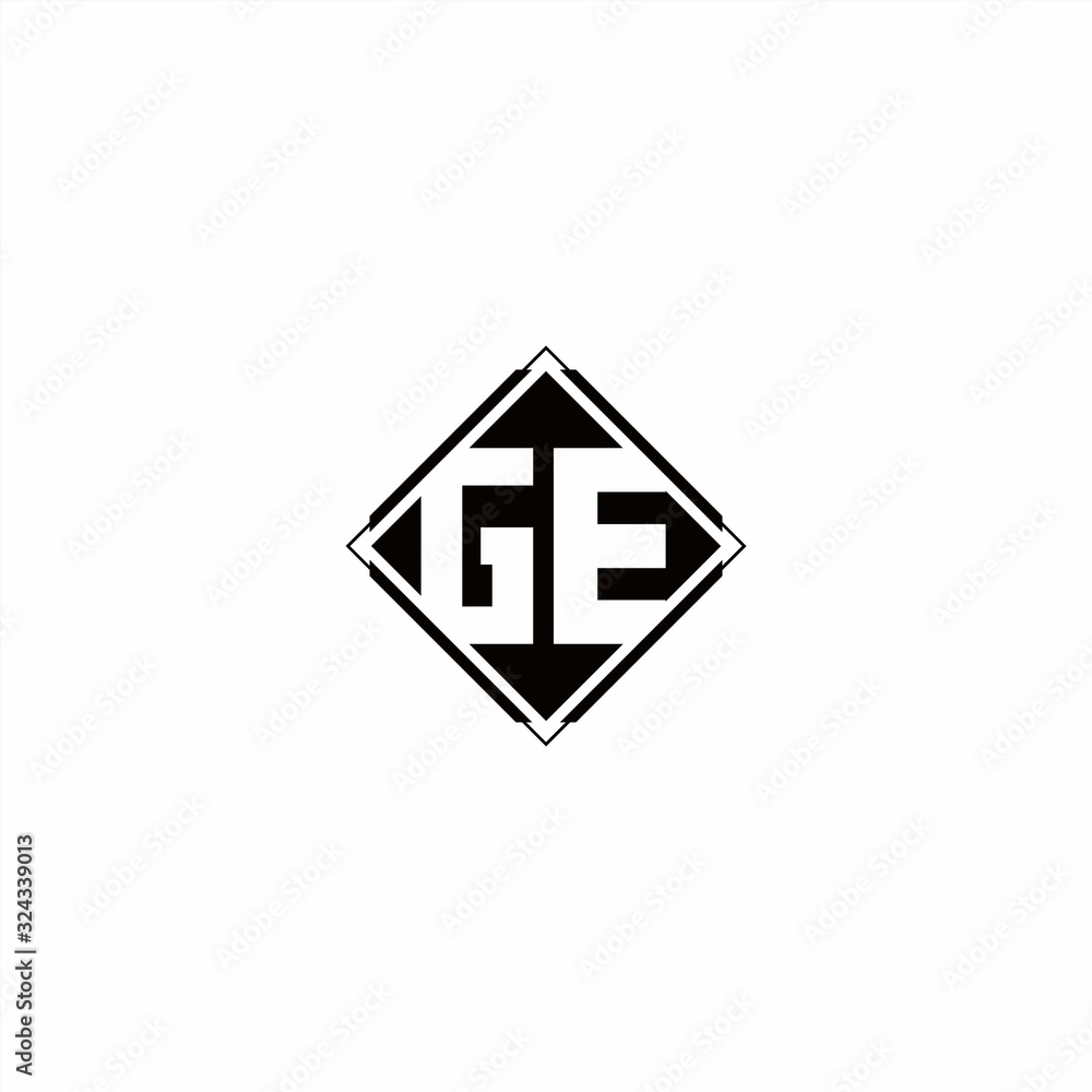 Monogram logo design with diamond square shape Monogram logo design with diamond square shape