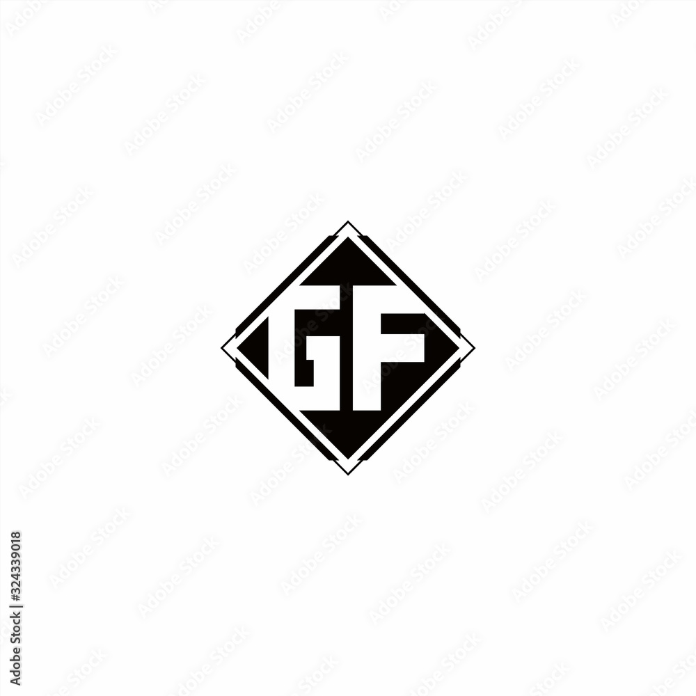 Fototapeta premium Monogram logo design with diamond square shape