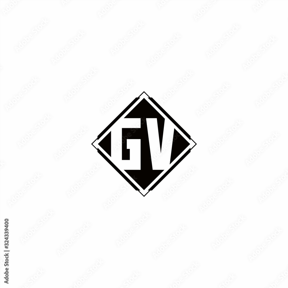 Monogram logo design with diamond square shape Monogram logo design with diamond square shape