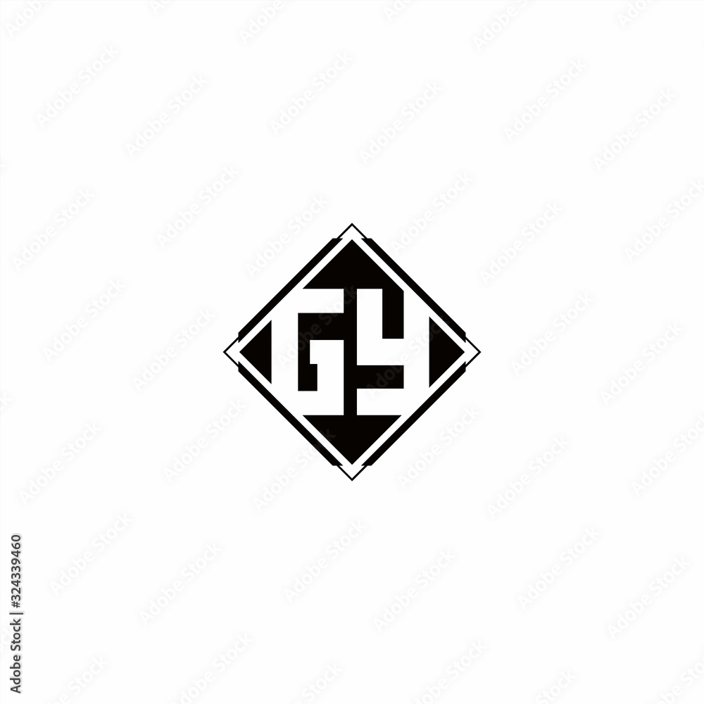 Fototapeta premium Monogram logo design with diamond square shape