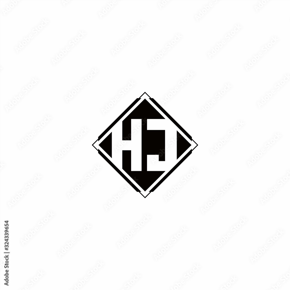 Monogram logo design with diamond square shape Monogram logo design with diamond square shape