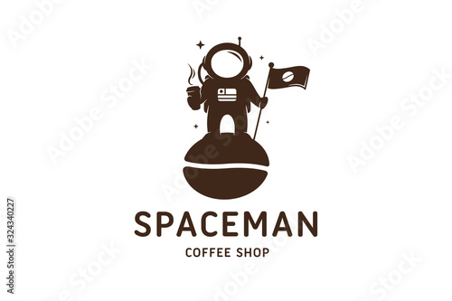 Astronaut Coffee Shop Logo Template
