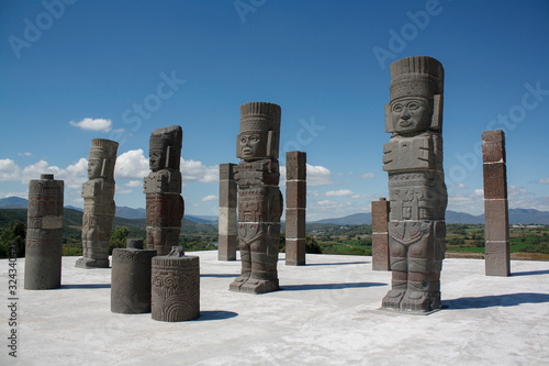 Toltec Atlantes columns  Quetzalcoatl pyramid, Tula Hidalgo Mexico,UNESCO photo