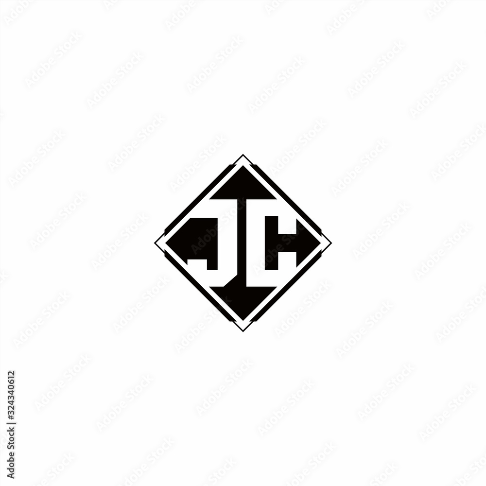 Monogram logo design with diamond square shape Monogram logo design with diamond square shape