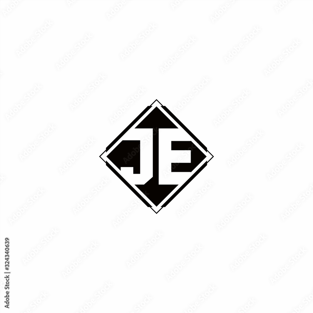 Monogram logo design with diamond square shape Monogram logo design with diamond square shape