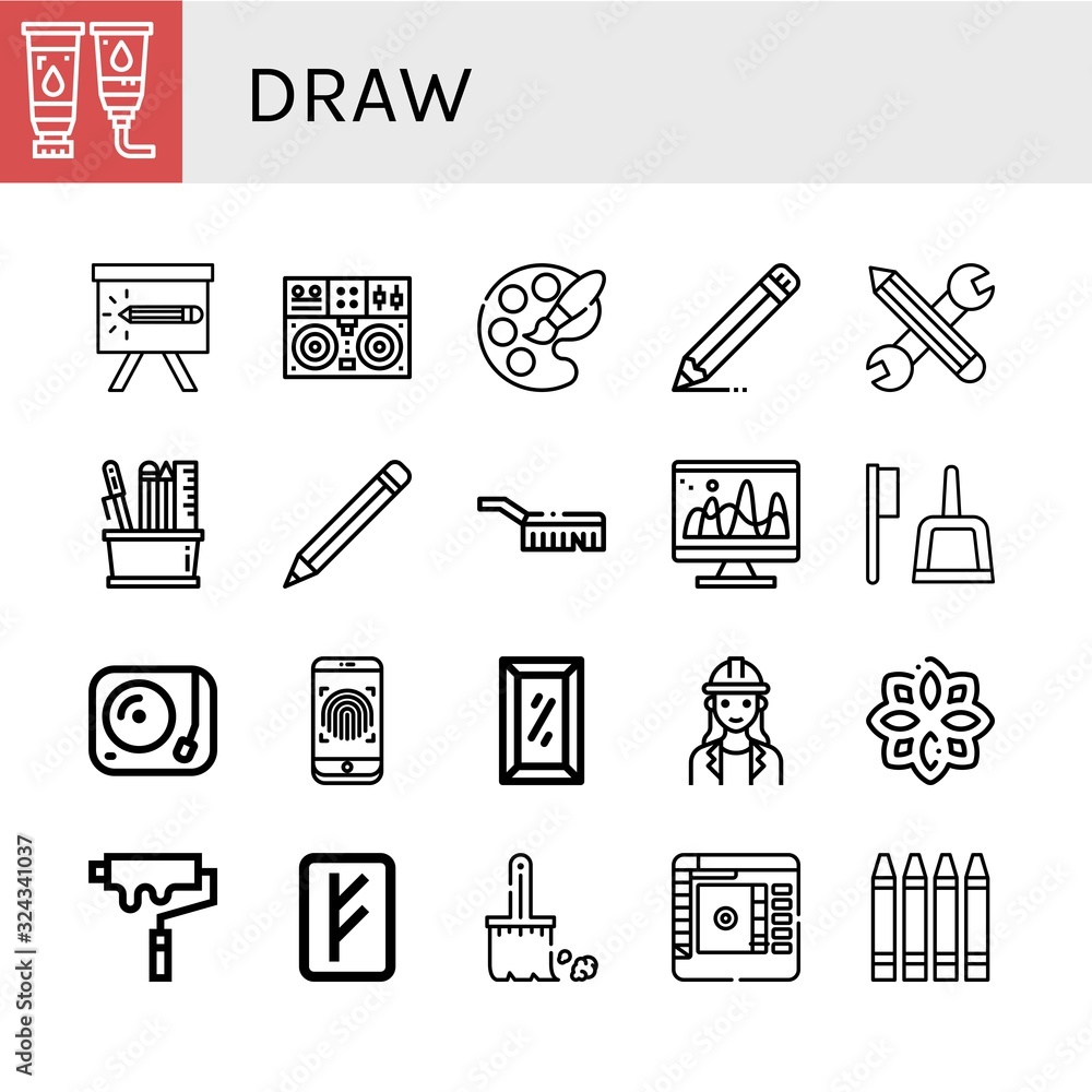 Set of draw icons Set of draw icons