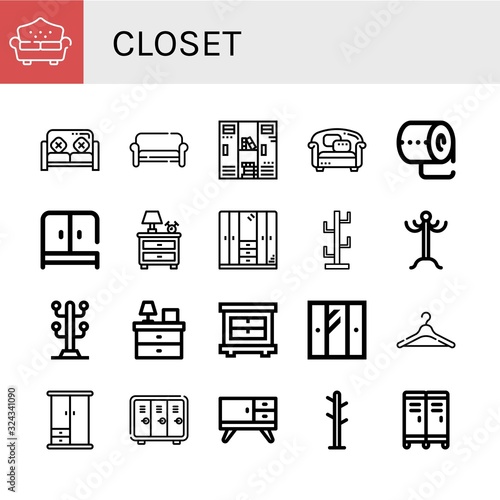 Set of closet icons