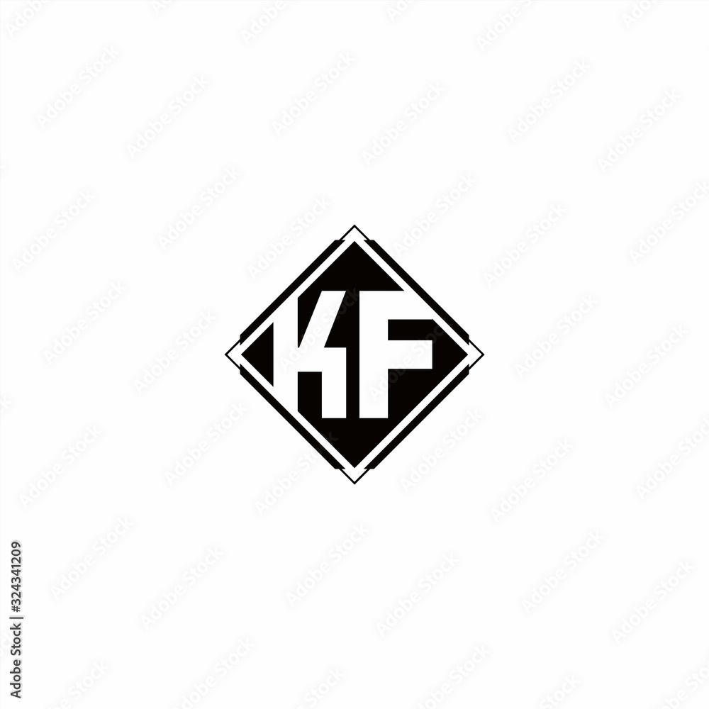 Fototapeta premium Monogram logo design with diamond square shape