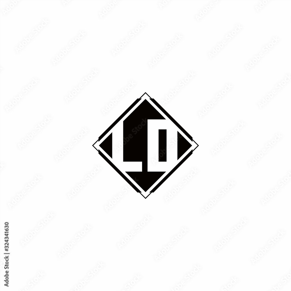 Monogram logo design with diamond square shape Monogram logo design with diamond square shape