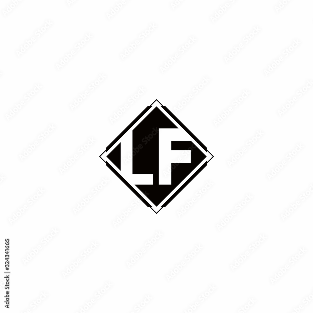 Monogram logo design with diamond square shape Monogram logo design with diamond square shape
