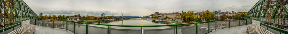 view from the bridge, bratislava, slovakia, 360