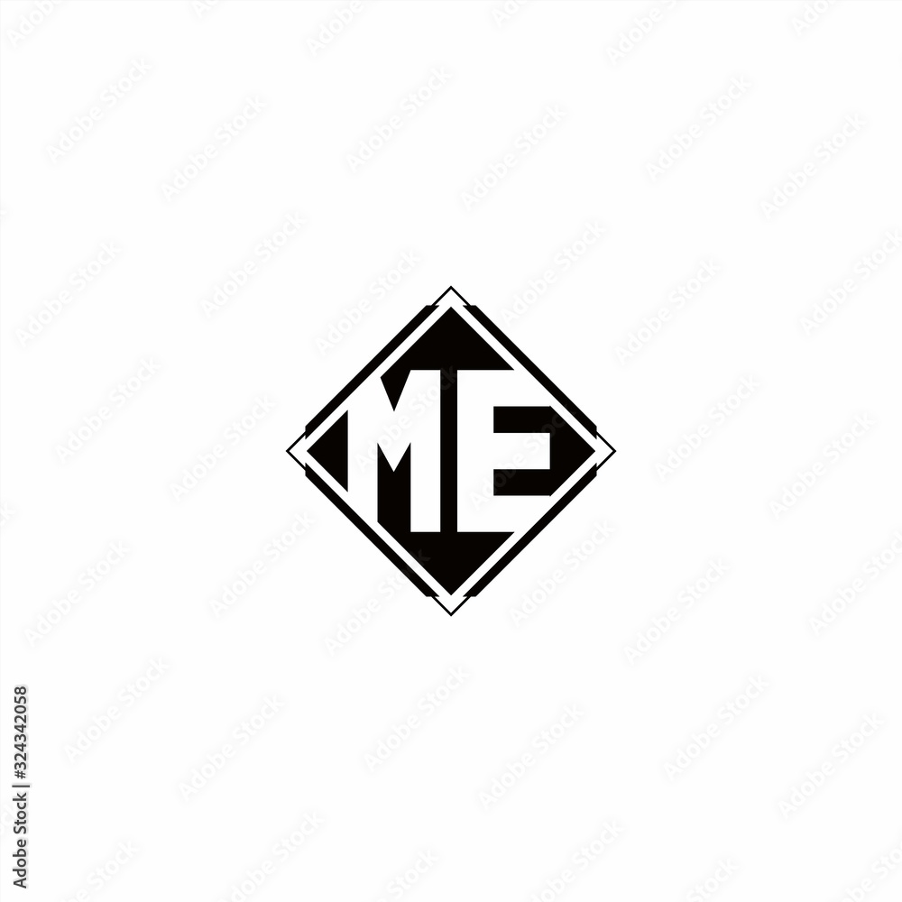 Monogram logo design with diamond square shape Monogram logo design with diamond square shape