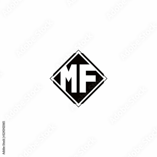 Monogram logo design with diamond square shape