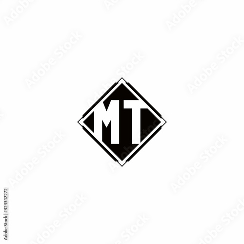 Free Download Monogram logo design with diamond square shape - GFXLoad