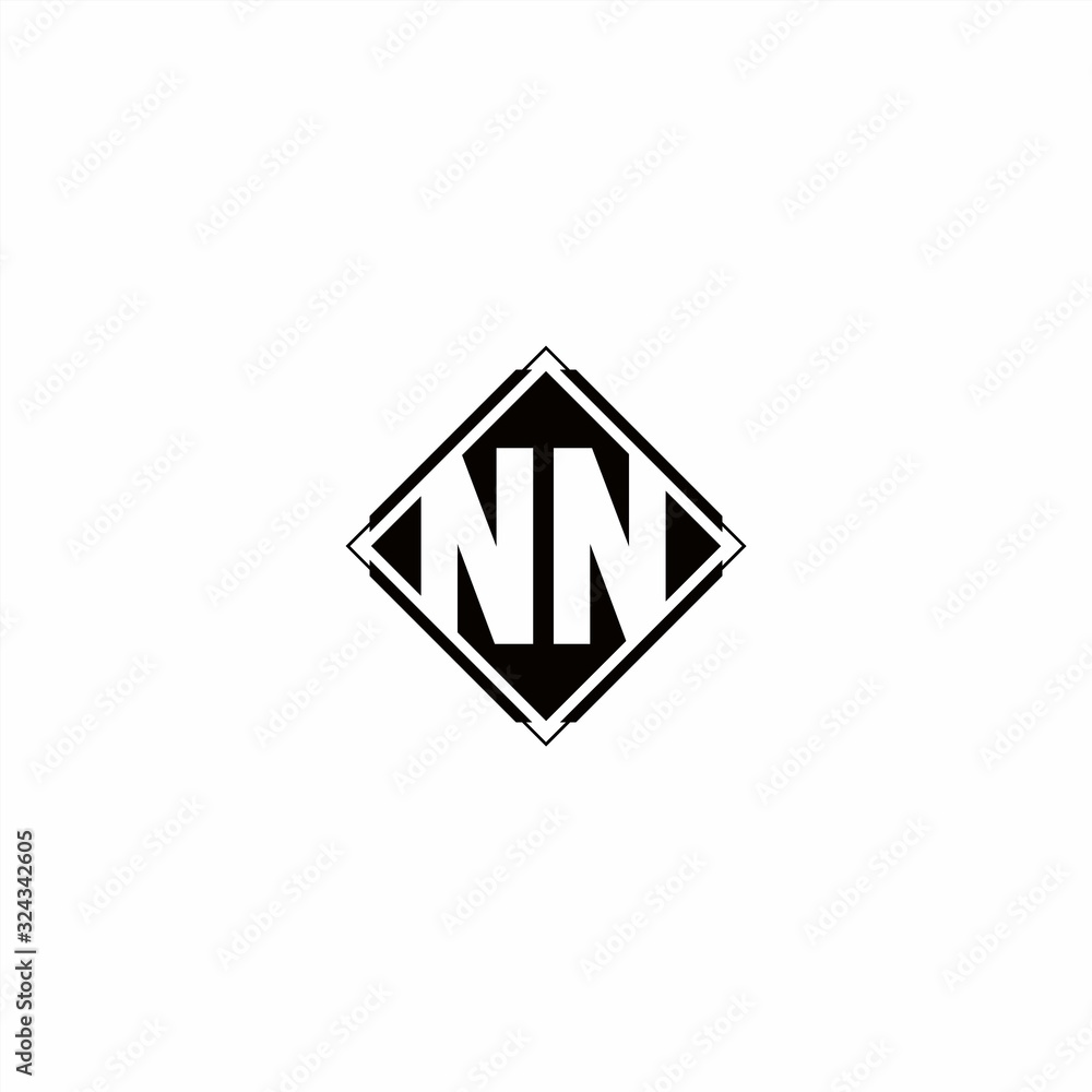 Monogram logo design with diamond square shape Monogram logo design with diamond square shape