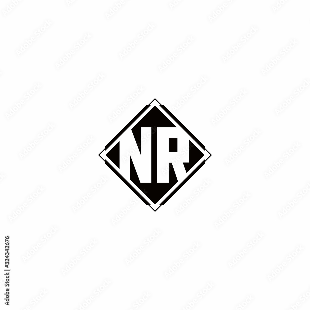 Monogram logo design with diamond square shape Monogram logo design with diamond square shape