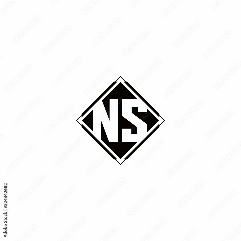 Monogram logo design with diamond square shape Monogram logo design with diamond square shape