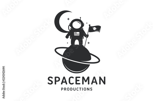 Astronaut Planet Logo Template