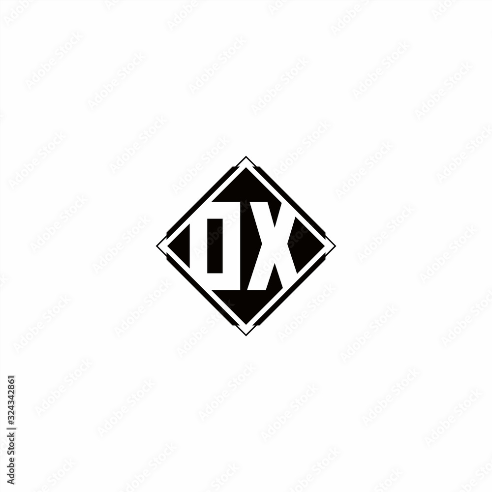 Monogram logo design with diamond square shape Monogram logo design with diamond square shape