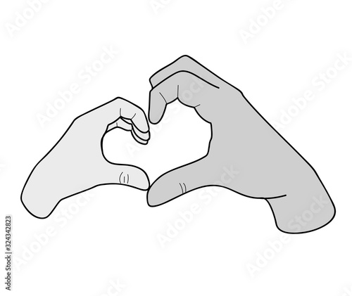 hands make a heart. children's and adult hands form a heart. vector illustration.