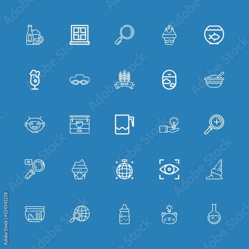 Editable 25 glass icons for web and mobile