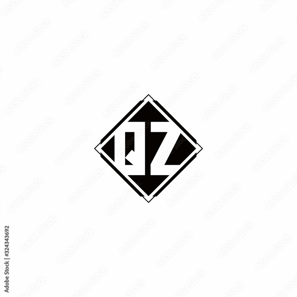 Monogram logo design with diamond square shape Monogram logo design with diamond square shape