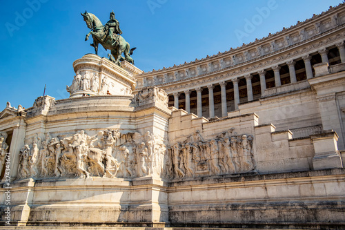 View on the monument of the Altare della Patria in Rome, Lazio - Italy