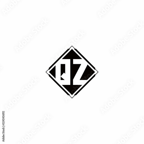 Free Download Monogram logo design with diamond square shape - GFXLoad